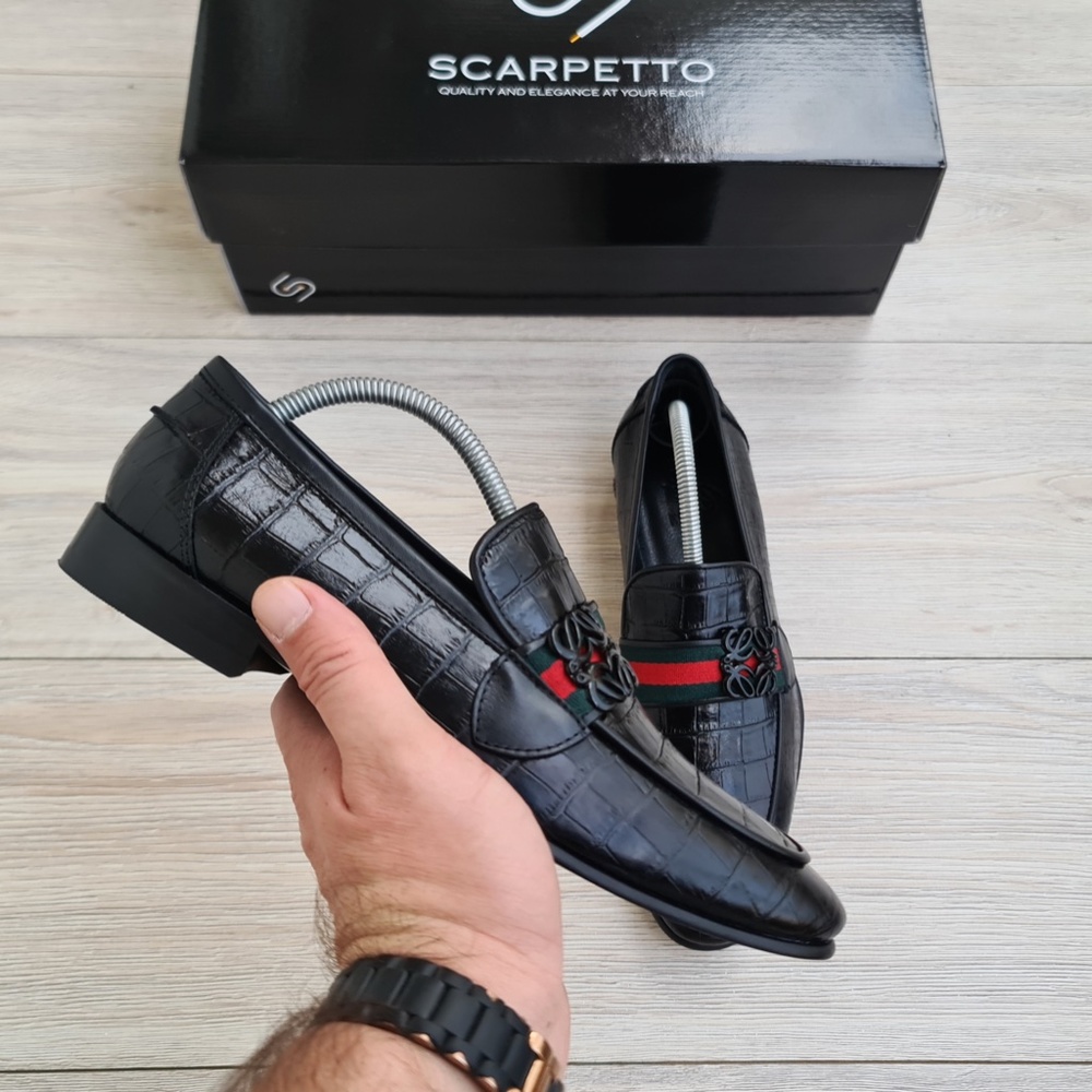 Black Men's Genuine Leather Loafer - Leather Sole - Picture 5 of 5